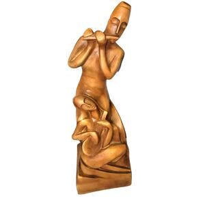 Esco Products 1962 by Stanza Male Female Statue Mid Century Lyre Flute Musicians
